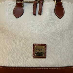 Dooney & Bourke Pebble Grain White Zip Zip Satchel